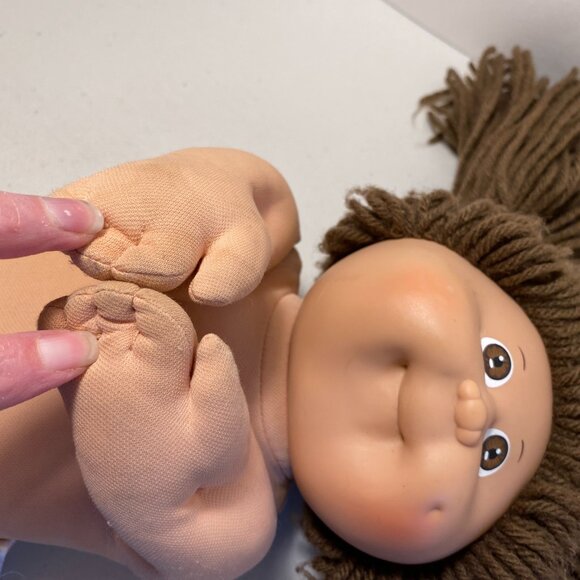 1983 Cabbage Patch Kids Doll Long Brown Hair Brown Eyes CPK Outfit+Shoes Coleco - Picture 9 of 16